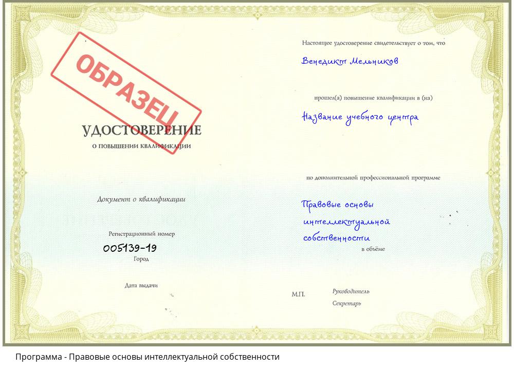 Правовые основы интеллектуальной собственности Якутск