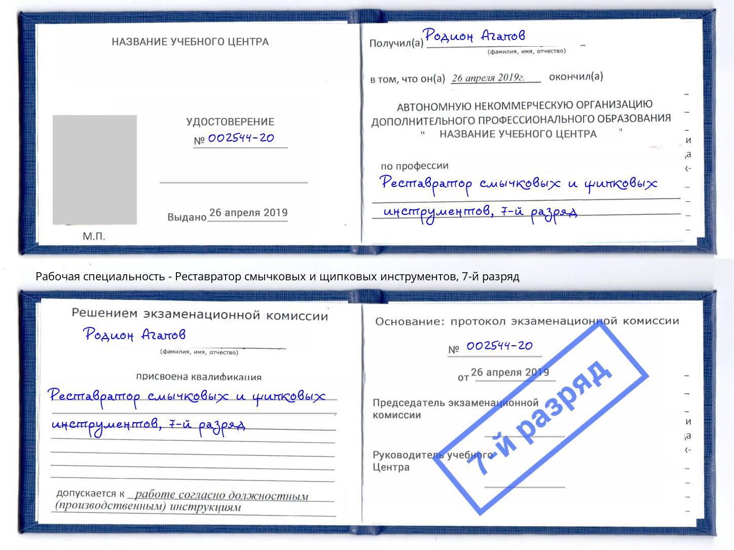 корочка 7-й разряд Реставратор смычковых и щипковых инструментов Якутск